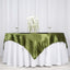 Satin 72"x72" Table Overlay Square Tablecloth Olive Green - Smooth Finish Table Cover