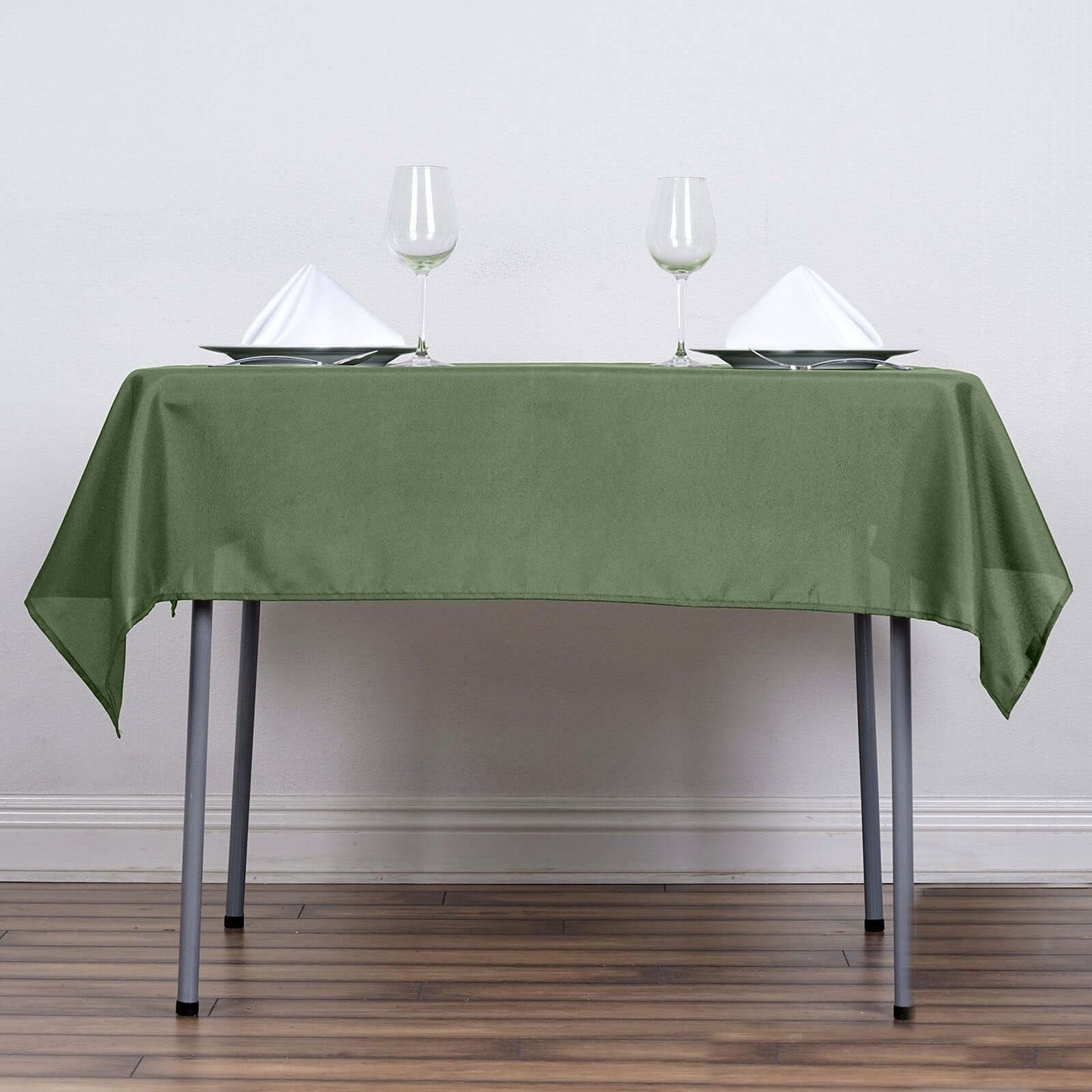 Polyester Square 54"x54" Tablecloth Olive Green - Wrinkle-Resistant & Durable Table Cover