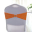 5 Pack Stretch Spandex Chair Sashes Orange - Reusable Chair Bands with Silver Diamond Ring Slide Buckle 5"x14"