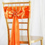 5 Pack Satin Chair Sashes Orange - Durable Chair Bows with Shiny Finish 6"x106"