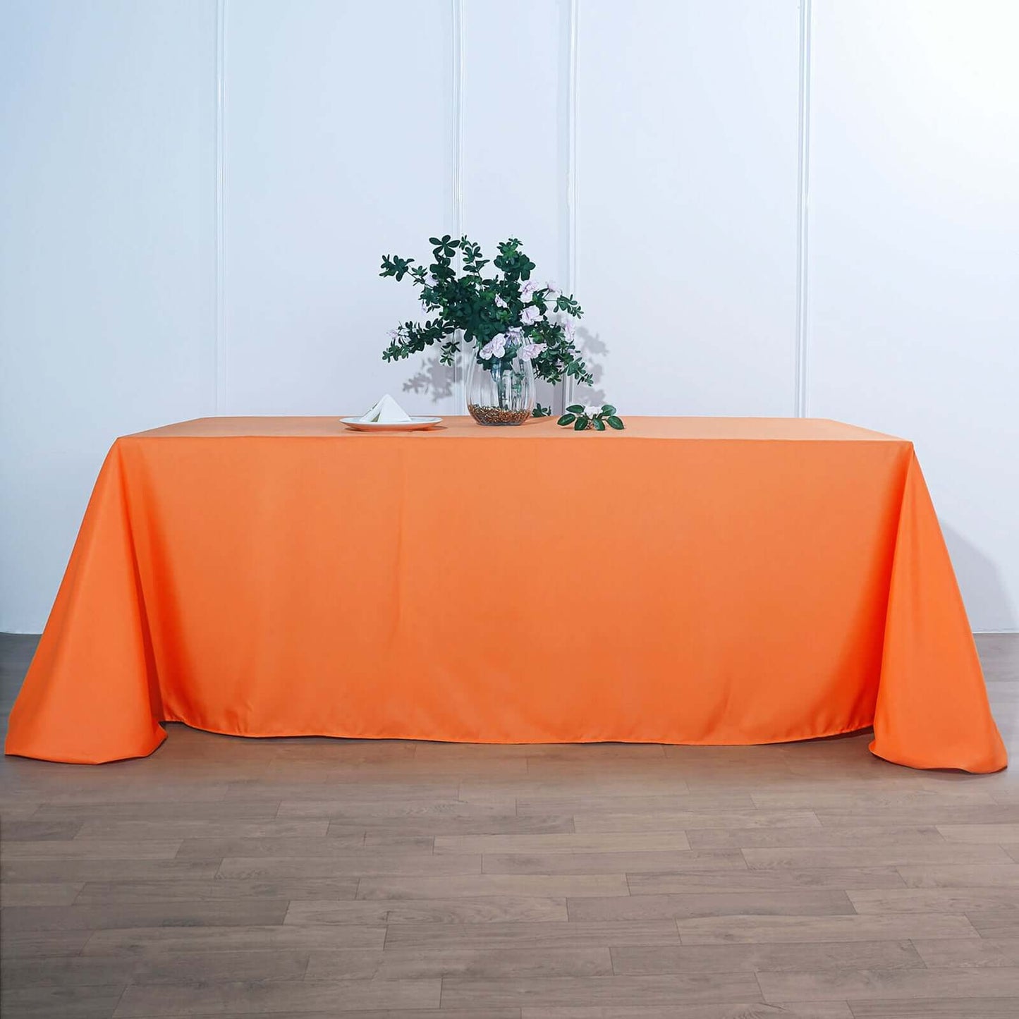 Polyester 90"x156" Rectangle Tablecloth Orange - Seamless Wrinkle-Resistant Table Cover