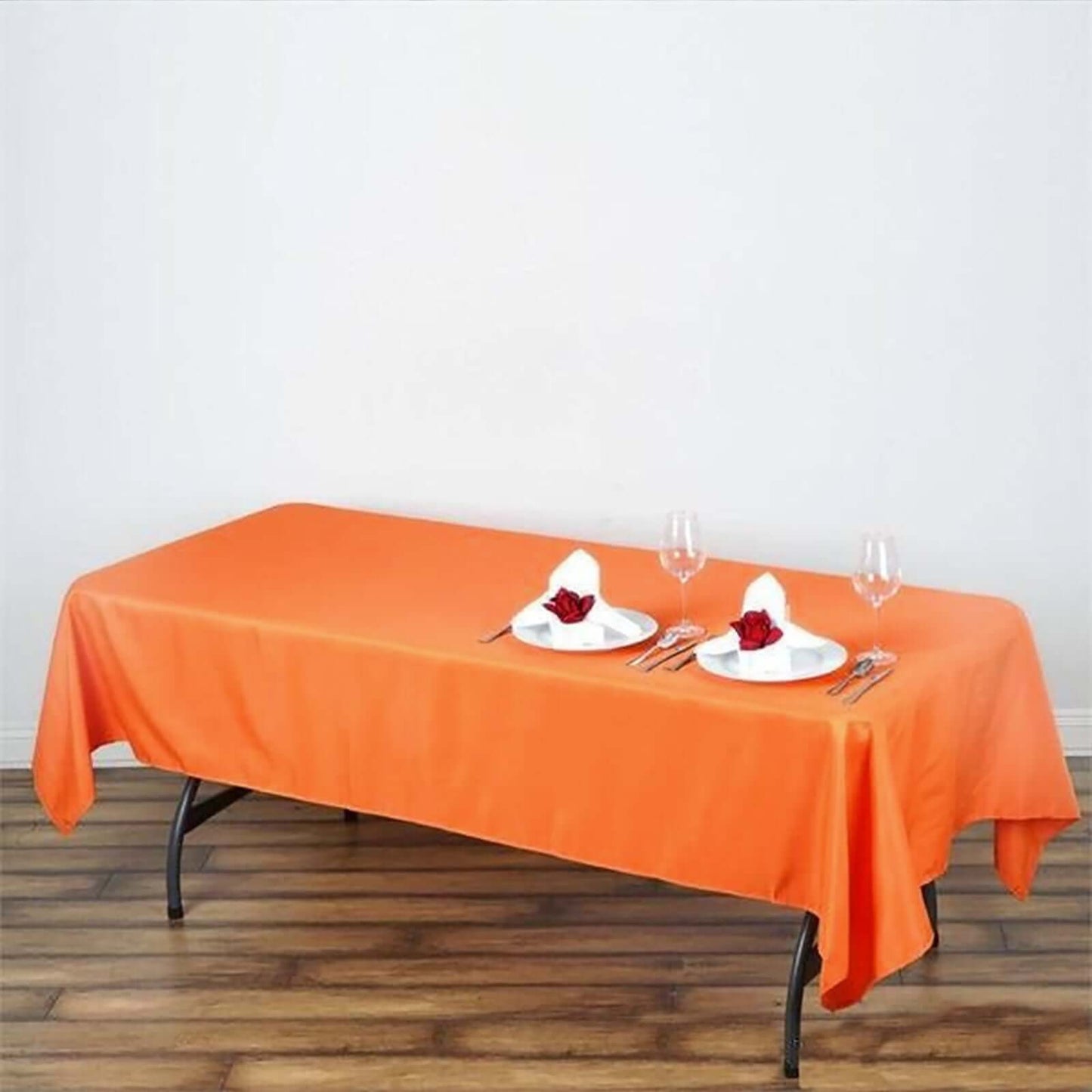Polyester 60"x102" Rectangle Tablecloth Orange - Durable and Stylish Table Cover