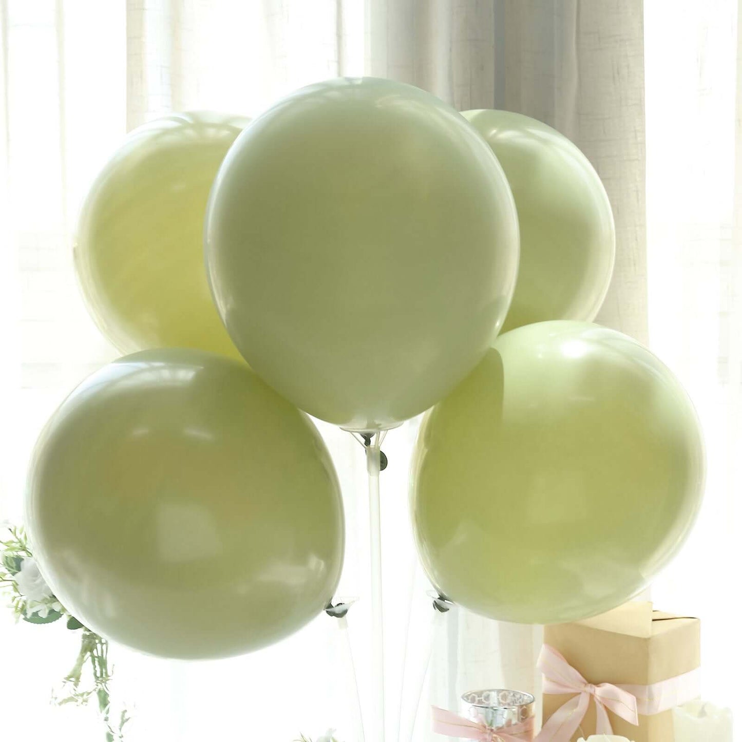 25 Pack 12" Matte Pastel Olive Green Helium Air Latex Party Balloons