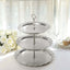 3-Tier Plastic Round Cupcake Stand 15" Metallic Silver with Lace Scalloped Edges