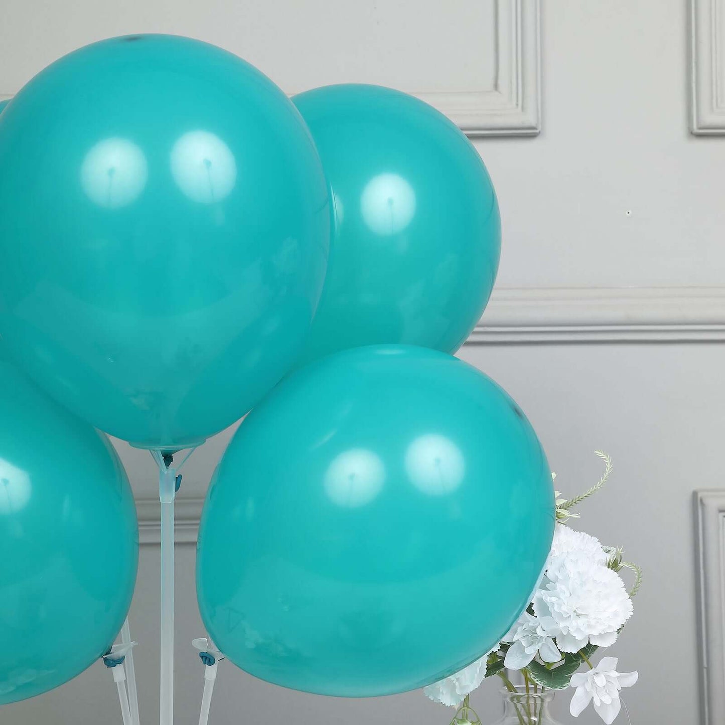 25 Pack 12" Matte Pastel Peacock Teal Helium Air Latex Party Balloons