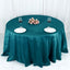 Taffeta 132" Round Tablecloth Peacock Teal - Seamless Accordion Crinkle Table Cover