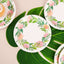 25-Pack Paper 7" Round Dessert Plates in White with Rose/Peony Flower Wreath - Disposable Appetizer Salad Plates for Special Occasions & Gatherings