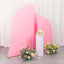 Set of 4 Matte Pink Spandex Half Moon Chiara Backdrop Stand Covers, Custom Fitted Wedding Arch Covers - 2.5ft,5ft,6ft,7ft