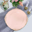 6-Pack Acrylic Round Charger Plates 13" in Blush with Gold Embossed Baroque Rim, Antique Decorative Dinner Party Charger Tableware