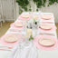 50 Pack Disposable Pink Placemats, 13" Non-Woven Mesh Fiber Round Table Mats for Dining & Events