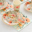 72 Pcs Paper Dinnerware Set with Pink Floral Print Sage Green - Disposable Tableware Combo-Pack with Plates and Cups
