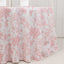 Polyester 120" Round Tablecloth White - Pink French Toile Pattern for Stylish Events