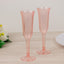 12-Pack Plastic Champagne Flutes Transparent Blush Flared Design - Lightweight Disposable Toasting Glasses 6oz