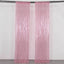 2 Pack Pink Sequin Event Curtain Drapes with Rod Pockets, Seamless Backdrop Event Panels - 8ftx2ft