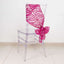 5 Pack Chair Sashes with Wave Embroidered Sequins Fuchsia/Silver 6"x88"