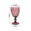 6-Pack Wine Glasses Dusty Rose Embossed Crystal Cut Design Stemmed - Colored Goblets for Parties & Events 12oz 7"