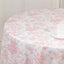 Polyester 108" Round Tablecloth White - Pink French Toile Pattern for Chic Weddings