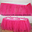 Tulle 14ft Table Skirt Fuchsia - 4 Layer Pleated Tutu Table Cover