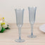 12-Pack Plastic Champagne Flutes Transparent Dusty Blue Flared Design - Lightweight Disposable Toasting Glasses 6oz