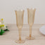 12-Pack Plastic Champagne Flutes Transparent Amber Gold Flared Design - Lightweight Disposable Toasting Glasses 6oz