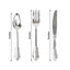 24 Pcs Plastic Silverware Set in Baroque Style Metallic Silver - Heavy Duty Disposable Knife, Fork, and Spoon Set