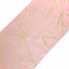 Polyester 9ft Table Runner Dusty Rose with Gold Foil Modern Geometric Accent
