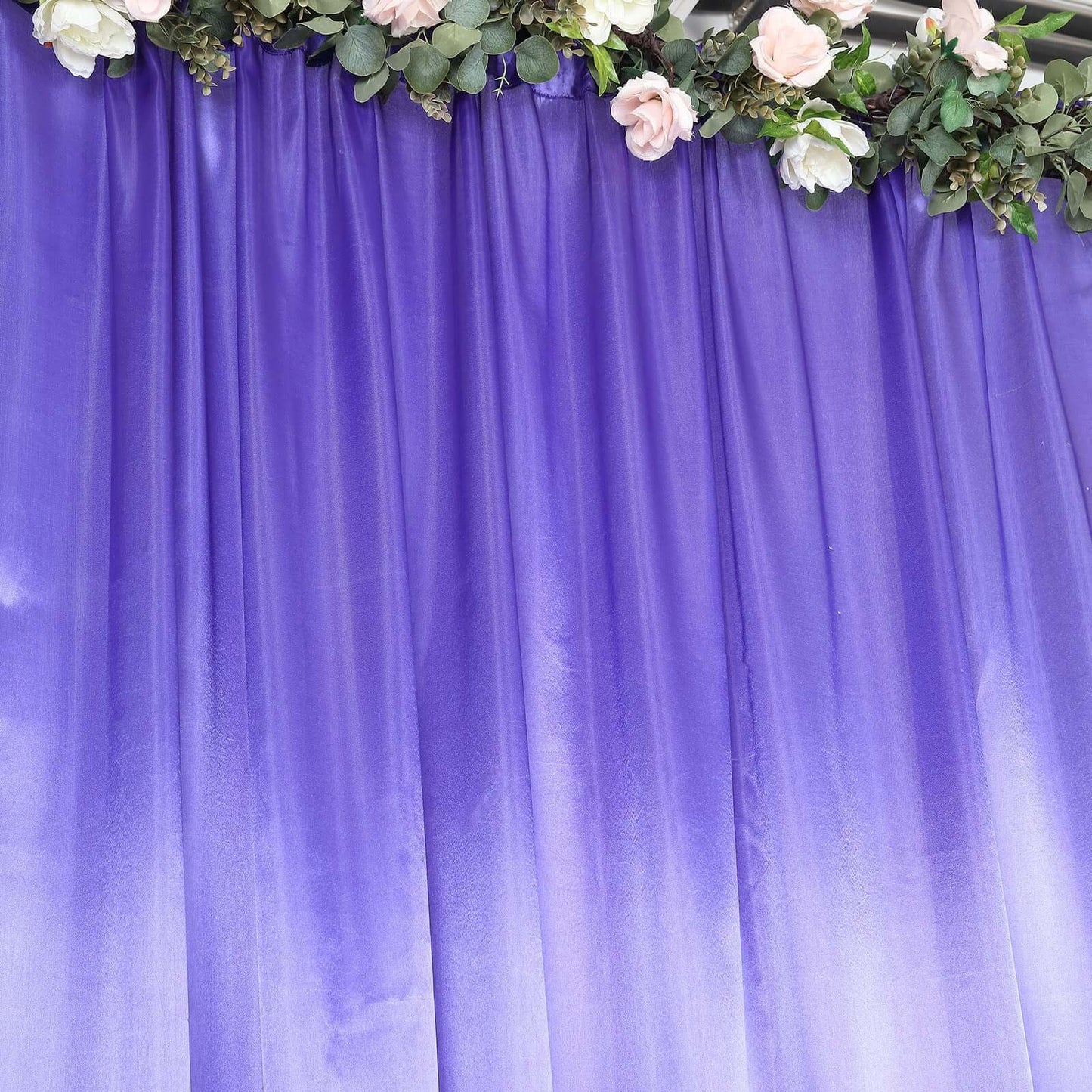 8ftx10ft Purple Satin Event Curtain Drapes, Backdrop Event Panel