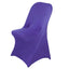 Stretch Spandex Chair Cover Purple for Folding Chairs - Reusable & Wrinkle-Resistant 160GSM Fitted Slipcover