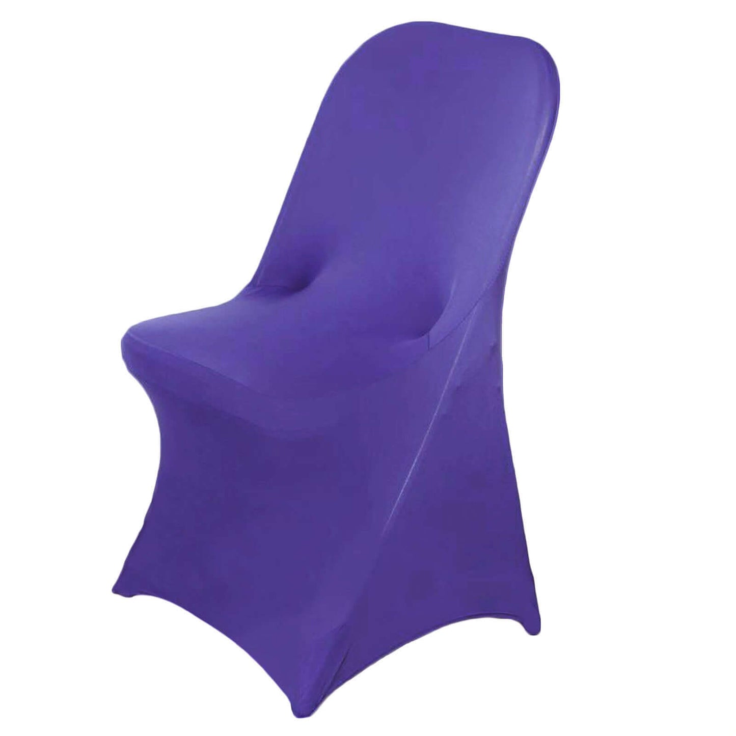 Stretch Spandex Chair Cover Purple for Folding Chairs - Reusable & Wrinkle-Resistant 160GSM Fitted Slipcover