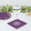 50-Pack Paper Beverage Napkins with Gold Foil Edge Purple - Disposable 2 Ply Cocktail Napkins for Events 6.5"x6.5"
