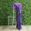 1 Set Chiffon Hoods Chair Sashes with Willow Ruffles Design Purple - Stylish Chair Bow Decor