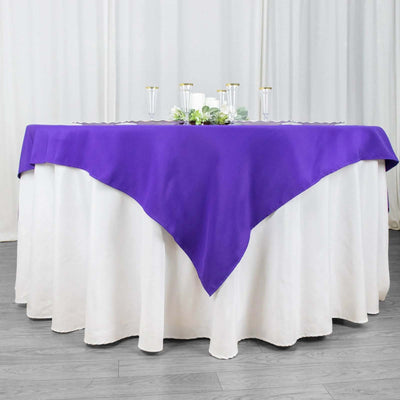 Premium Polyester 70"x70" Table Overlay Square Tablecloth Purple 220GSM Wrinkle-Resistant Table Cover