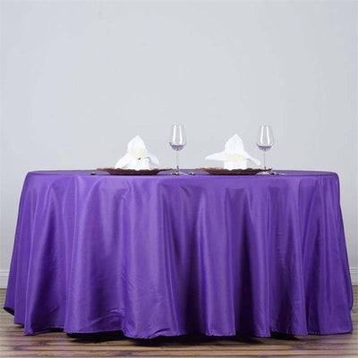 Polyester 132" Round Tablecloth Purple - Seamless Chic Table Cover