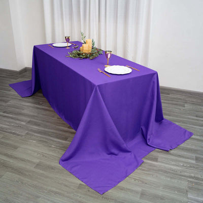 Polyester 90"x156" Rectangle Tablecloth Purple - Seamless Wrinkle-Resistant Table Cover