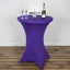 Spandex 30" Round Cocktail Table Cover Purple - Easy to Maintain Stretch Fitted Highboy Tablecloth