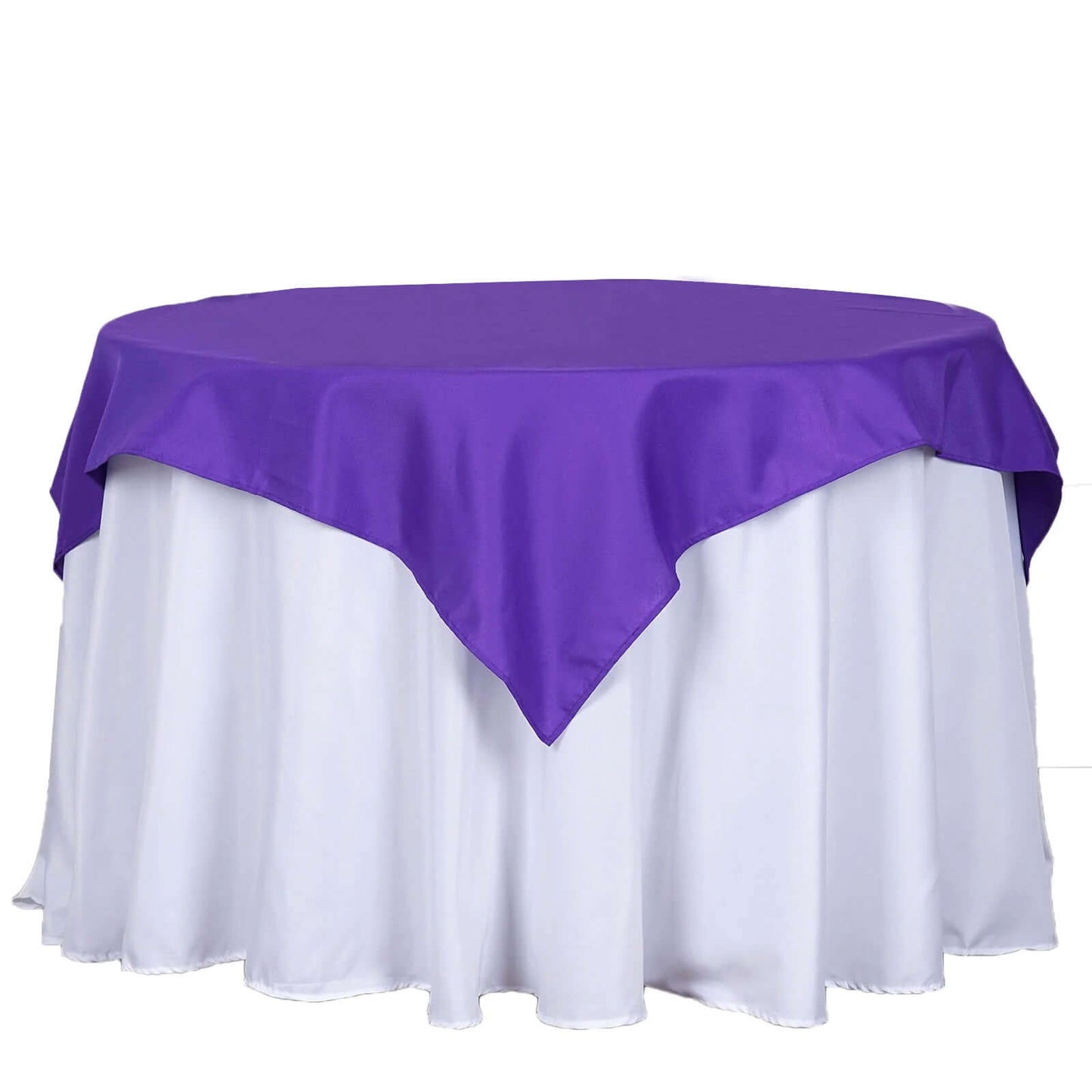 Polyester 54"x54" Table Overlay Square Tablecloth Purple - Wrinkle-Resistant & Durable Table Cover