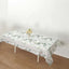 Non-Woven Tablecloth Rectangle White/Green with Olive Leaves Print - Perfect Disposable Table Cover for Summer 60"x102"