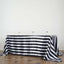 Satin 90"x132" Rectangle Tablecloth Black/White - Stripe Design with Seamless Silky Smooth Finish for Modern Celebrations