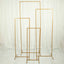 Set of 4 Gold Metal Frame Wedding Arch, Rectangular Backdrop Stand, Floral Display Frame - 3.5ft, 4.5ft, 5.5ft, 6.5ft