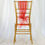 5 Pack Organza Chair Sashes Red - Reusable Sheer Chair Bows 6"x108"