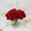 10 Pcs 12" Artificial Silk Roses - Red, Single Stem Rose for Flower Bouquet Arrangements