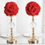 2 Pack 7" Red Artificial Silk Rose Kissing Ball, Faux Flower Ball