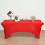 Stretch Spandex 96"x30" Rectangle Table Cover Red with Curved Open Back Design Tailored Professional Look