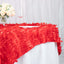 Taffeta 72"x72" Table Overlay Square Tablecloth Red - 3D Leaf Petal Table Cover