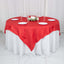 Taffeta 72"x72" Table Overlay Square Tablecloth Red - Accordion Crinkle Table Cover