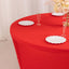 Stretch Spandex 6ft Round Tablecloth Red - Durable Form-Fitting Table Cover