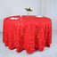 Polyester 120" Round Tablecloth Red with Gold Foil Geometric Pattern Wrinkle-Resistant Seamless Table Cover