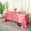 Satin 90"x156" Rectangle Tablecloth Red/White - Stripe Design with Seamless Finish Table Cover