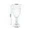 24-Pack Clear Plastic Wine Glasses 10oz â€“ Vintage Goblets with Retro Embossed Design, Elegant Drinkware - 7" Tall