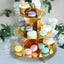 3-Tier Cardboard Cupcake Stand Metallic Gold - Reusable Dessert Table Display Tower for Classy Birthday Wedding Party Decoration 14"